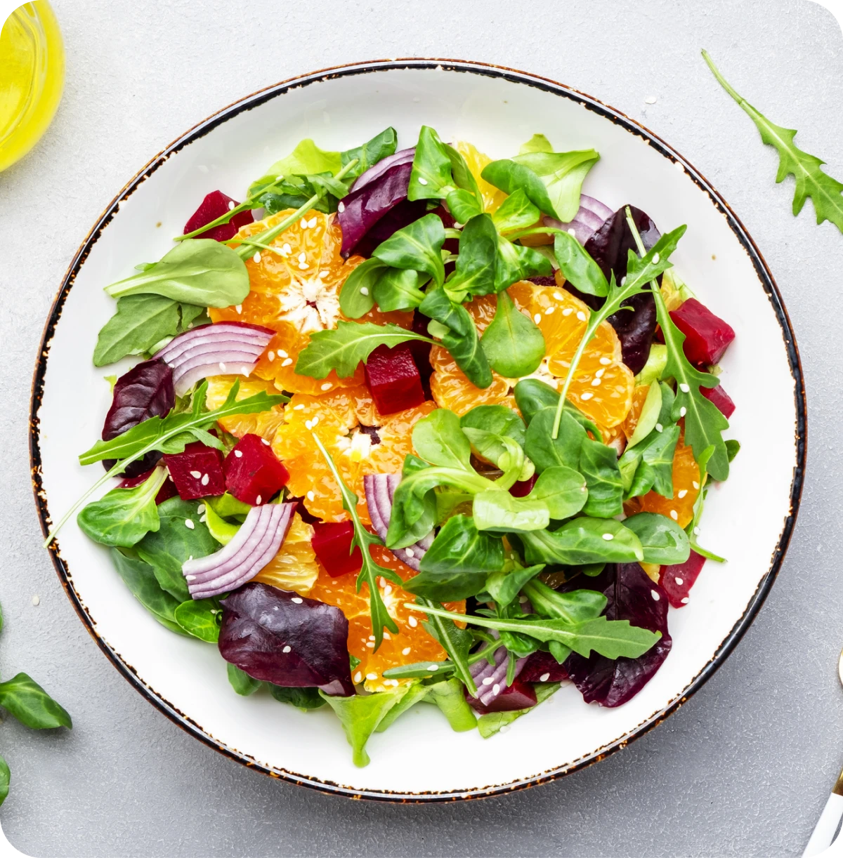 Fresh citrus and greens salad